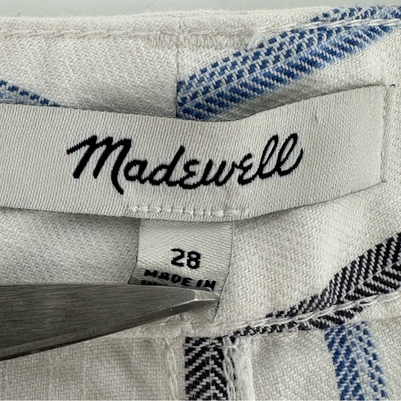 Madewell Slim Emmett Wide-Leg Crop Pants in Montpellier Stripe Size 28 (10) - Picture 3 of 10